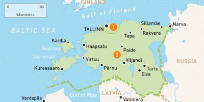 Egy térkép Észtország