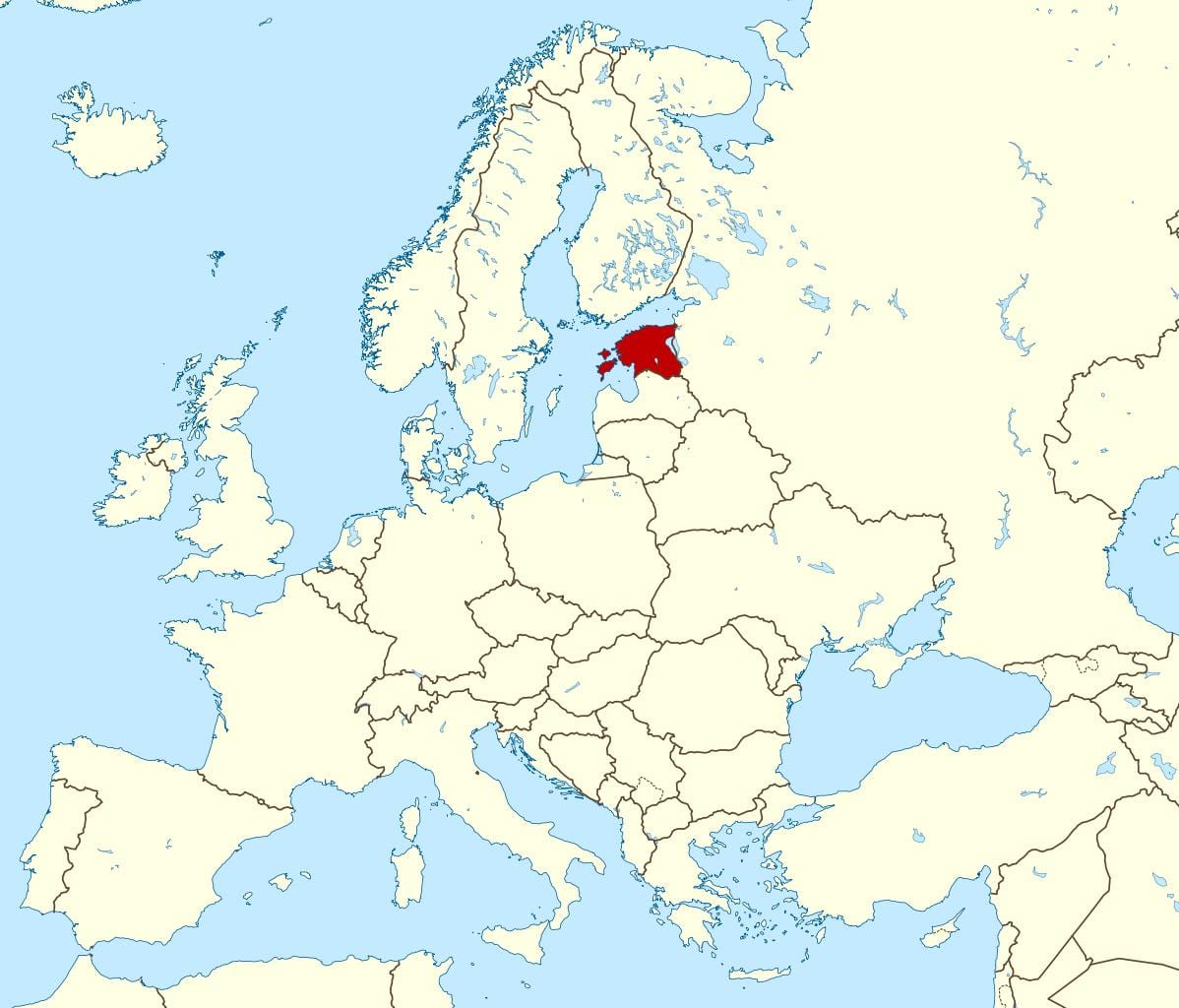 Észtország elhelyezkedés a világ térkép