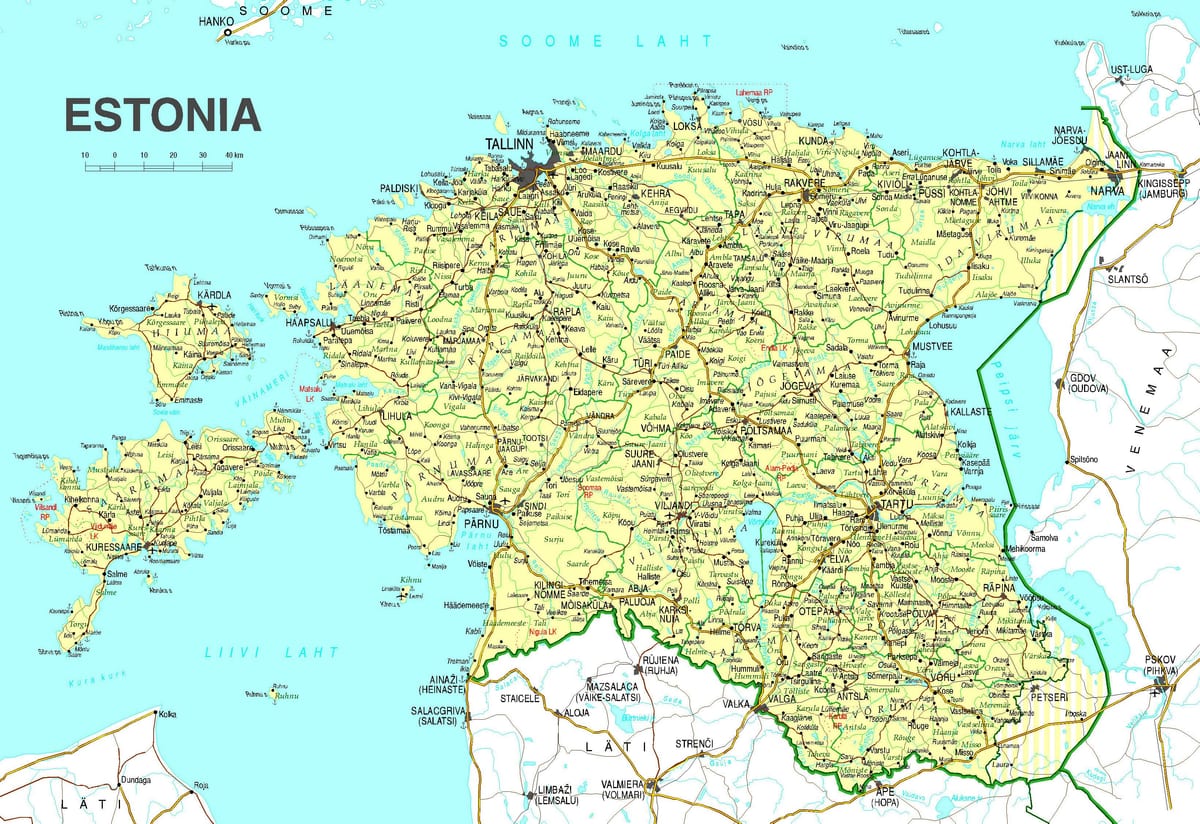 térkép Észtország út
