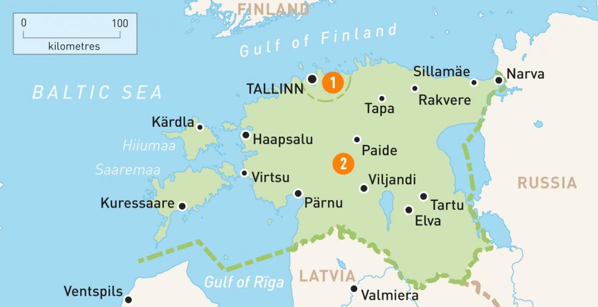 egy térkép Észtország
